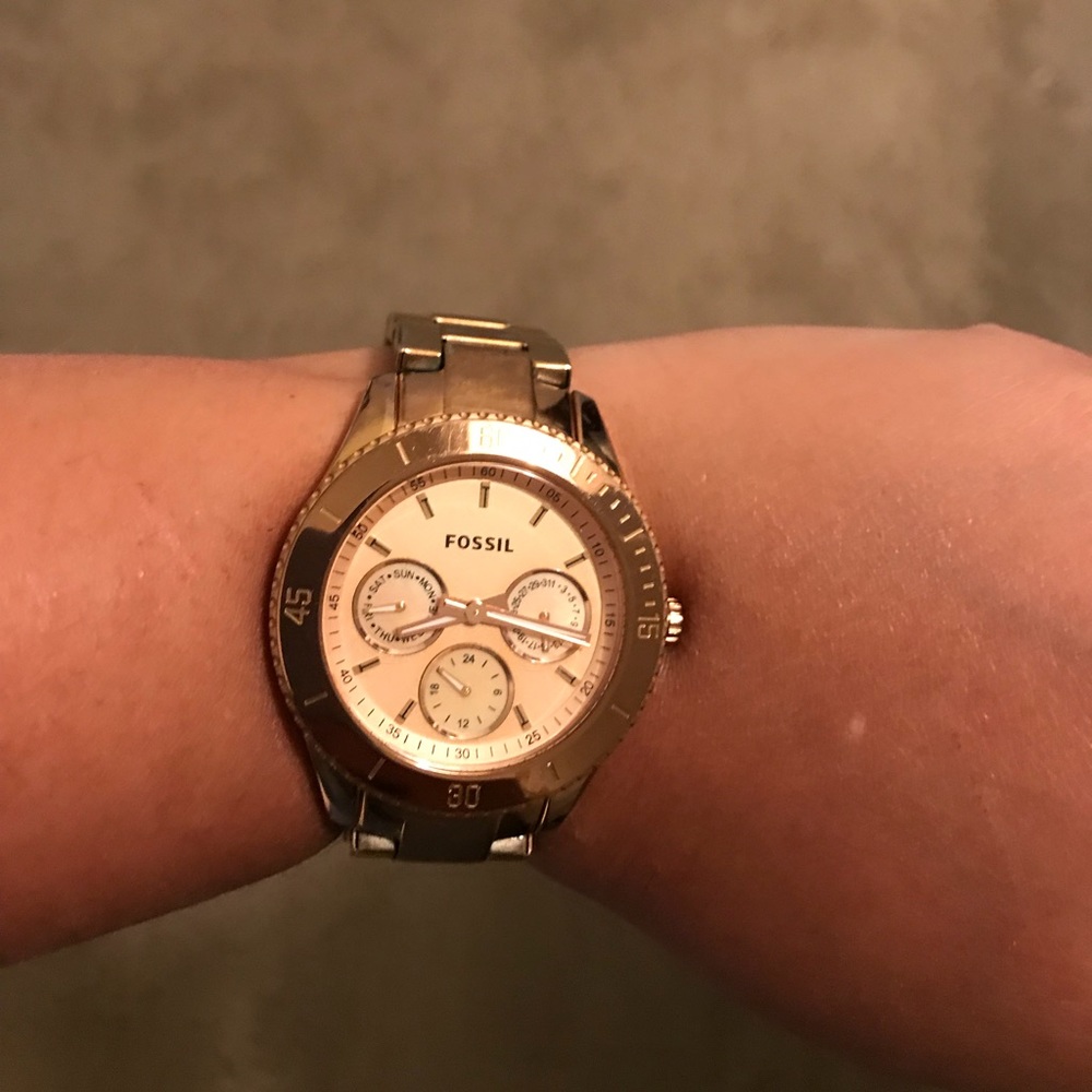 Rose Gold Fossil Watch